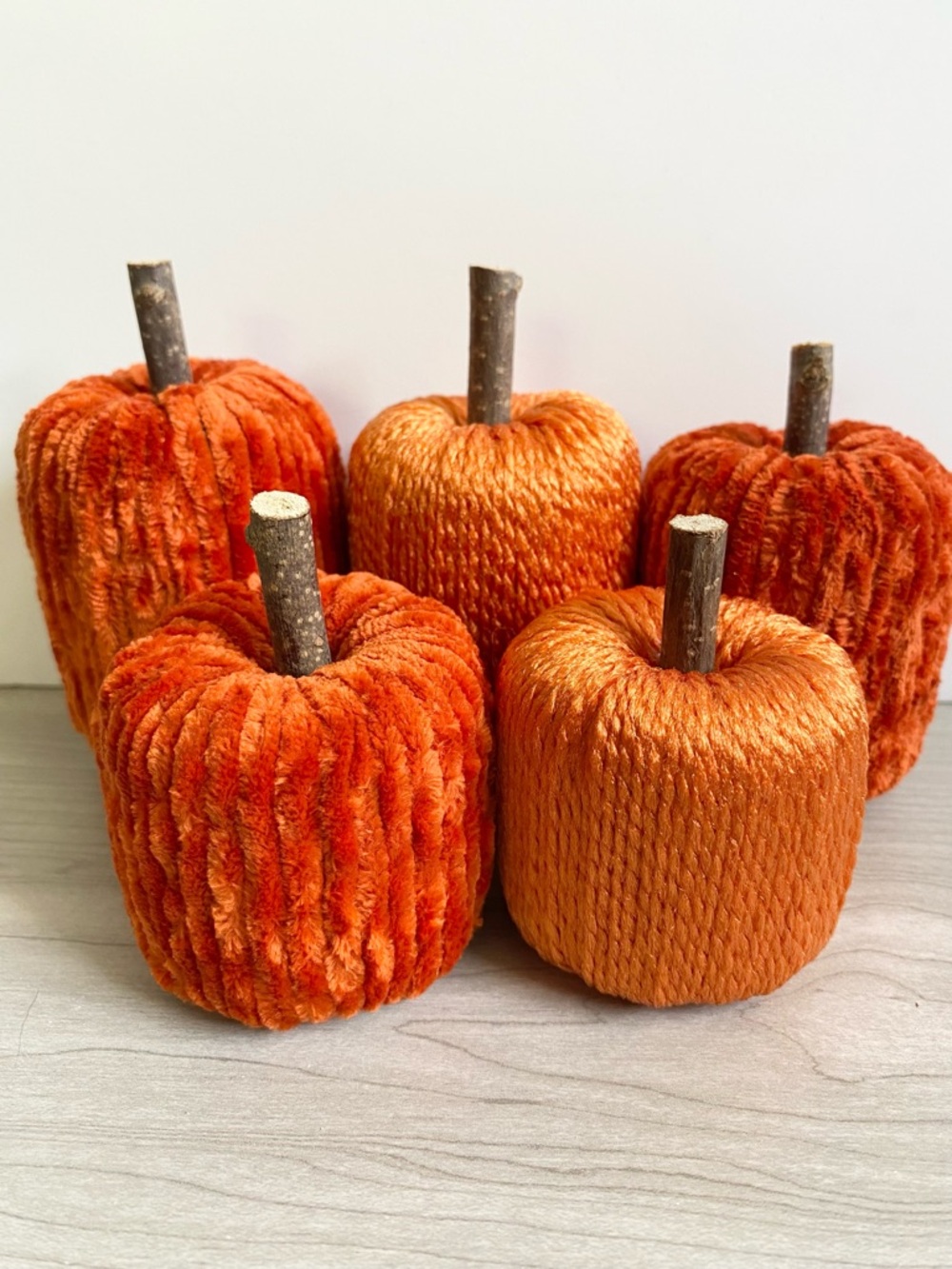 Orange Handmade Pumpkin Decor Set of 5